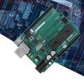For Arduino UNO R3 Atmega328P 32KB 7-9V Arduino MCU C Language Programming Learning Development Board Green with Data Cable.