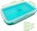 Set of 4 Collapsible Silicone Food Storage Container Leftover Meal box For Kitchen Bento Lunch Boxes BPA Free Microwave.