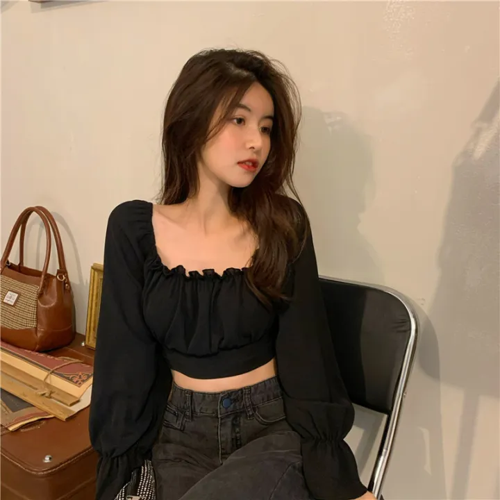 %5B%20Four-Sided%20Bomb%20%5D%20Niche%20Design%20Long%20Sleeve%20Black%20Slimming%20Shirt%202024%20Spring%20and%20Summer%20Slim%20Fit%20Short%20Square%20Collar%20Lining%20-%20Image%203
