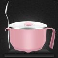 【Cathery Baby Store】Large Capacity 304 Stainless Instant Noodle Bowl Lunch With Lid Food Cup Children Japanese Spoon. 