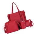Red Tassel 4 Pieces Handbag Messenger bag Tote Bag Purse for Womens Ladies.