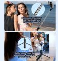 Q07 Selfie Stick Foldable Mini Tripod with Fill Light Bluetooth Remote Shutter Retractable Rod for Phone (100cm).