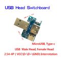 USB Head Switchboard Male USB Connector to Type-c Micro Female USB 2.54-4P transfer test board USB adapter plate XY-USB4 - 318599048.