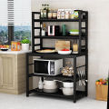 Kitchen Storage Shelf Open Stand Organizer with Microwave Oven Holder. 