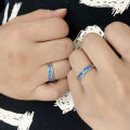 Niche design sense fashion Korean version of ins style couple ring opening star sea male and female rings a pair of rings. 