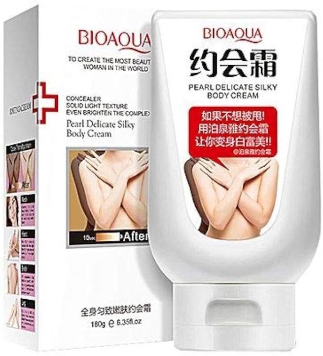 BIOAQUA Pearl Delicate Silky Body Cream Feet Women Skin Care Natual Rejuvenates Nutrition Concealer 180g