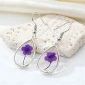Transparent Epoxy Resin Flower Earrings Women Unique Natural Floral Earrings Cute Pressed Flower Jewelry Wholesale Accessories. 