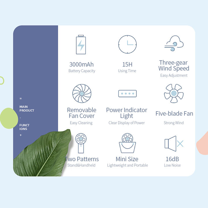 Yoobao%20Y-F3%20USB%20Fan%20Rechargeable%20Handheld%20Mini%20Fan%20Desktop%203-level%20Small%20Fans%20Electrical%20Fan%20Blue%203000mAh%20-%20Image%208