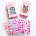 120Pcs Candy Child Nail Tips Kids False Nail Girls Cartoon Press on Nails Colorful Festival Tips Nail Decor Cute Manicure Tools. 