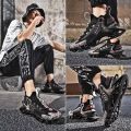 Men Sneakers - Black Glass Sole. 