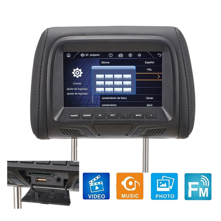 Universal%207Inches%20Car%20Headrest%20Monitor%20Screen%20Rear%20Seat%20Entertainment%20Multi-Media%20Player%20for%20AV%20USB%20SD%20MP4%20MP5%20FM%20Black%20-%20Image%204