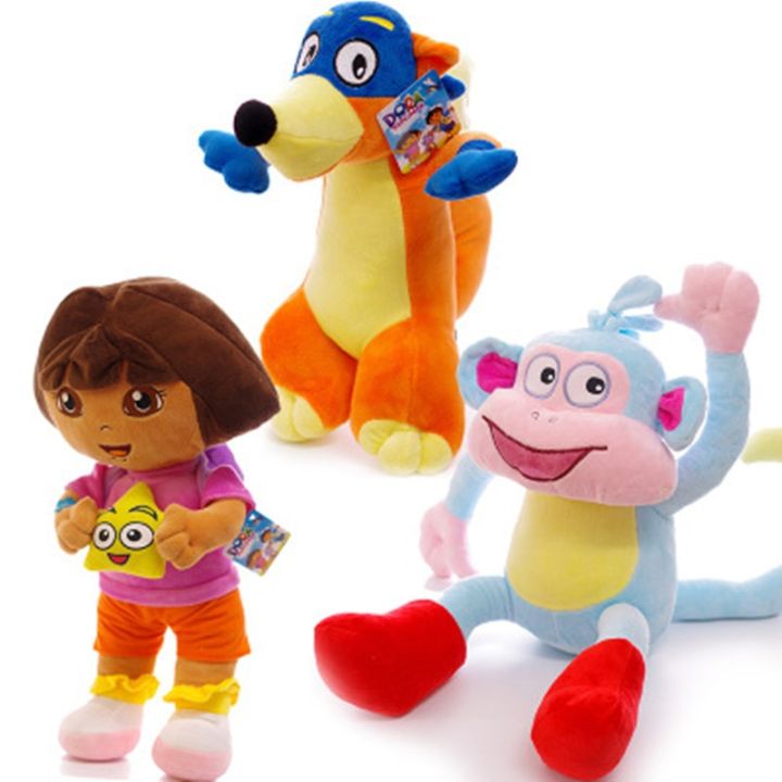 25-28cm Dora the Explorer monkey Boots Swiper plush Toys Soft Stuffed Dolls Backpack with Map For Kid Birthday Gift Outlier Aeuinv