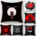 Anime Naruto Printed Pillow Case Red Cloud Uchiha Itachi Action Figures Square Pillow Covers Cushion Sofa Decor Cover Toys Gift.