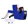 Himeng La Price Tag Coding Machine 8 Digits with 10pcs White Red Lines Sticker Labels + Ink Blue. 