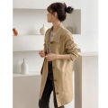 Fashion Women's Trench Coat Korean Style Khaki Spring Autumn Lined Coat Single Breasted Casual Windbreaker Outerwear Female. 