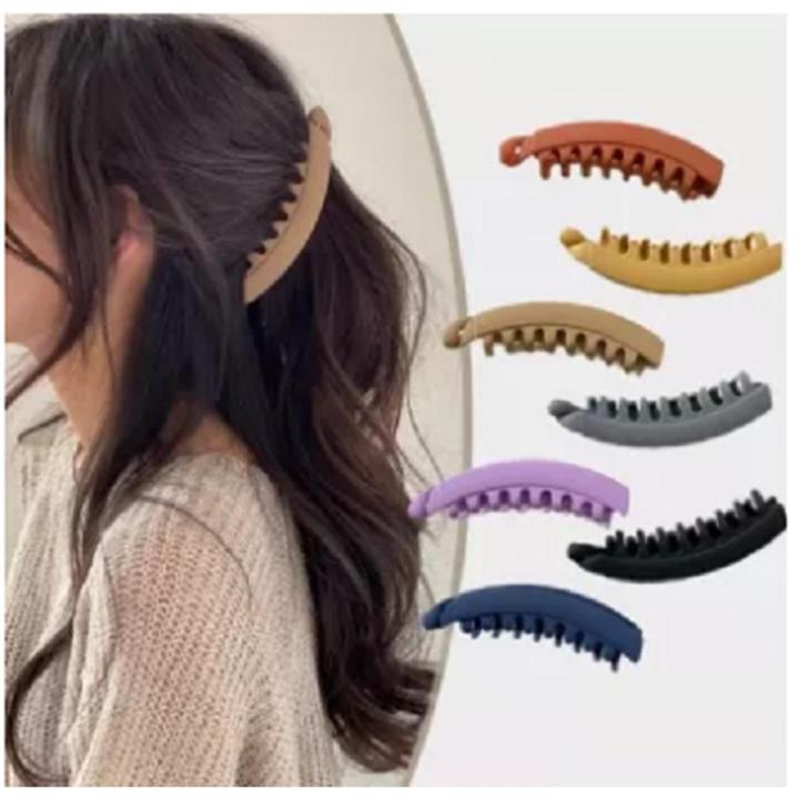 1pcs Frosted Hair Clips Lovely Banana Clip Simple And Elegant Women's Hair Accessories Ponytail Barrettes - Hair Band