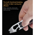 1 Piece Integrated Multifunctional Ratchet Crowbar Combined Tool Silver & Black Steel Wrench Screwdriver.