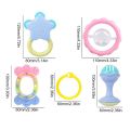 4 Pieces Newborn Teether Infant Toys Early Learning New Born Wrist Rattle. 