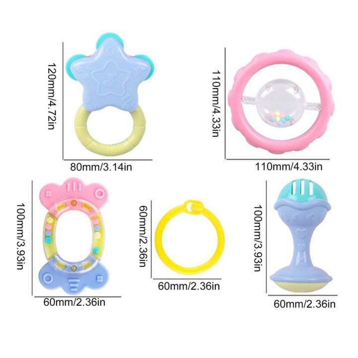 4%20Pieces%20Newborn%20Teether%20Infant%20Toys%20Early%20Learning%20New%20Born%20Wrist%20Rattle%20-%20Image%204