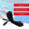 HA 3m 10ft 3.5mm Unisex For Headphone Stereo Audio Extension Cable For Phone MP3-black.