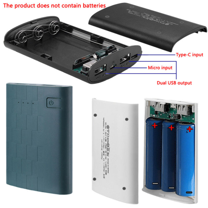 3.7V%203%20Slots%2018650%20Battery%20Box%20Case%20DIY%20Power%20Bank%20Charger%20Shell%20Charging%20Case%20Mini%20solderless%20power%20supply%20housing%20Hudduo%20-%20Image%203