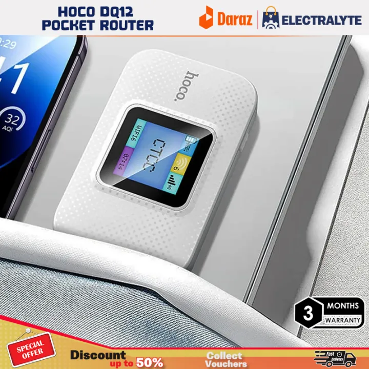 DQ12 Mobile Portable WiFi Router | 10-Hour Battery | Connects 6 Users ...
