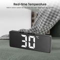 iFlashDeal Alarm Clock LED Mirror Alarm Clock Rechargeable Digital Clock Voice Control Desk Clock USB Table Clock Simple Style Clock Multifunctional with Mute and Temperature for Bedroom Home Office. 