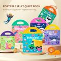 Lovely Portable Jellys Sticker Books with Handle Reusable Color Recognition Toys Puzzle Preschool Playthings Kid Party Favor Toy. 