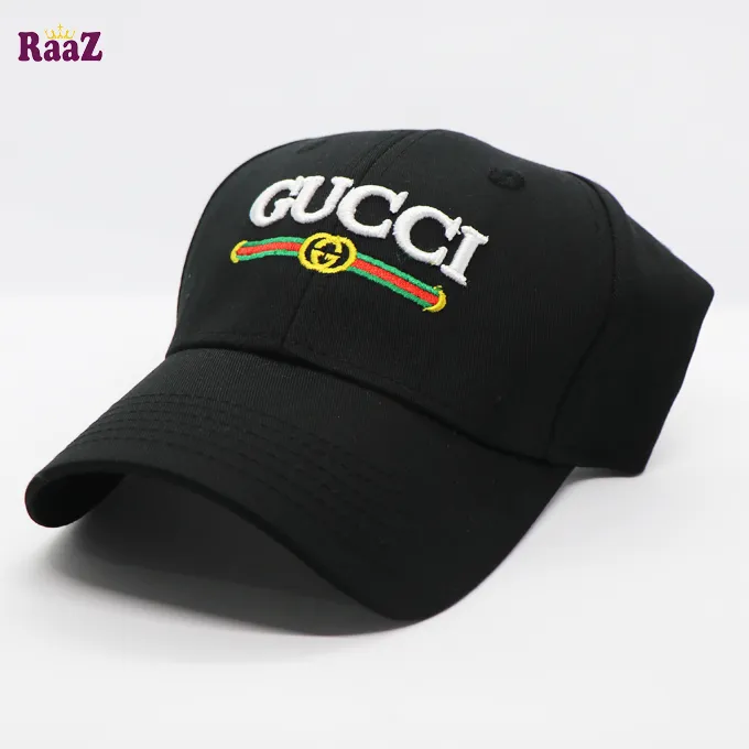 Black%20And%20White%20GUCCl%20%20Embroidery%20Logo%20Cotton%20Curved%20Cap%20-%20Image%203