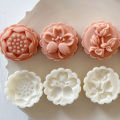 Cookie Stamps Moon Cake Molds with 4 Different Flower Patterns for Baking Moon Cakes Cookies. 