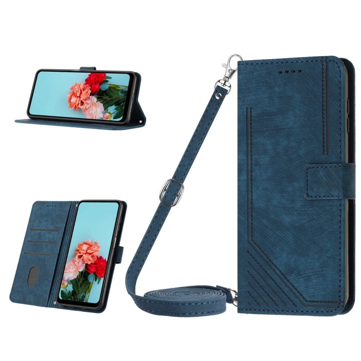 (COD Available)For LG Velvet/Velvet 5G Skin Feel Stripe Pattern Leather Phone Case with Lanyard