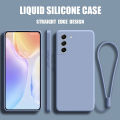 For Samsung Galaxy S22 plus 5g Back Cover Case square silicone soft liquid protective shockproof camera phone case.