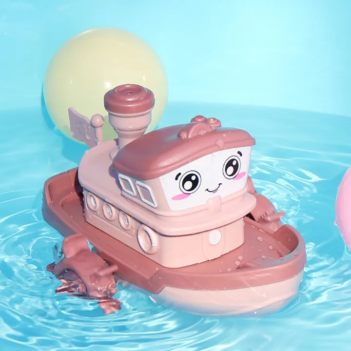 Boat Clockwork Toy Durable Kids Floating Speed Boat Ship Summer Water Toy