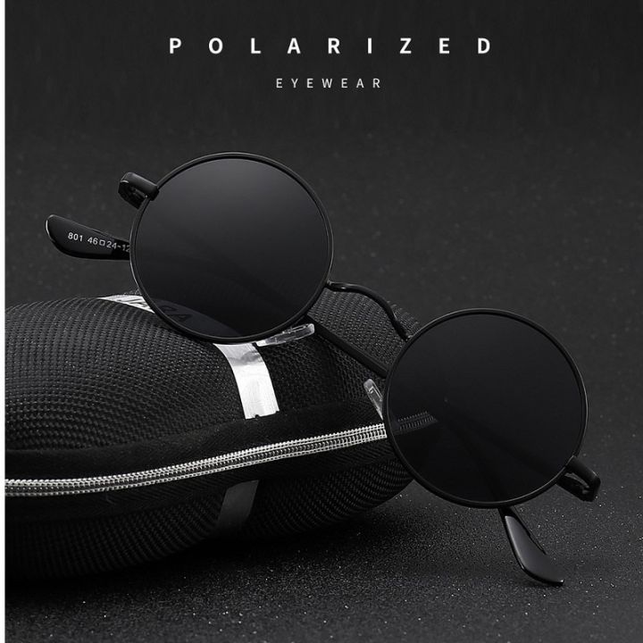 Round Polarized Sunglasses Men Women Retro Sun Glasses Male Female Brand Designer Metal Frame Eyewear Driving Eyeglasses UV400