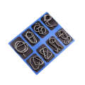 Puzzle Toy Nine Chain 24 Piece Complete Set for Elementary School and Childrens Intelligence Iron Ring Buckle. 