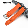 Fashions Luxury 21mm High Grade FKM Strap for Tissot 1853 Sea Star Diving T120 Men Curved End Fluoro Rubber Watch Band Bracelet Accessories.