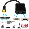 Dual Port Digital Optical Fiber Audio Splitter Cable Adapter 1 In 2 Out. 