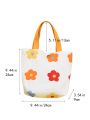New Ins Style Flower Canvas Handbag Cotton Art Student Canvas Bag Small Fresh Mommy Bag. 