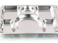 Stainless steel 6 compartments serving tray dishes platters plate Indian thaali partition tray heavy quality imported serveware. 