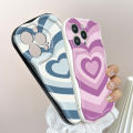 Jizetin for iPhone 12 Pro Back Cover Colorful Love Cream Wavy Edge Soft Silicone Phone Case.