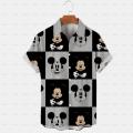 2023 3d Disney Donald Duck Mickey Mouse Floral Men's Shirt Summer Fashion Street Trend Retro Boutique Top.