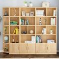 Store Display Rack Bookcase Shelve, 6 Fit Versatile Modern Natural Bookshelf with Closed Back and 2 Door Cabinet Shelves for Compact Storage Home Office Storage Shelf Furniture, Buy 4 and Set 1 showing display Rack,.