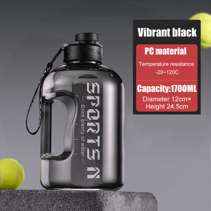 1.7 Litre Sports Water Bottle Portable Travel Water Bottle For Training Exercise Fitness Cup With Time Scale BPA Free Eatop