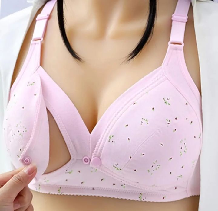 Imported Premium Breastfeeding Bra Maternity Bra Front Button Bra cotton Bra comfortable Bra new born baby feeding Bra for women