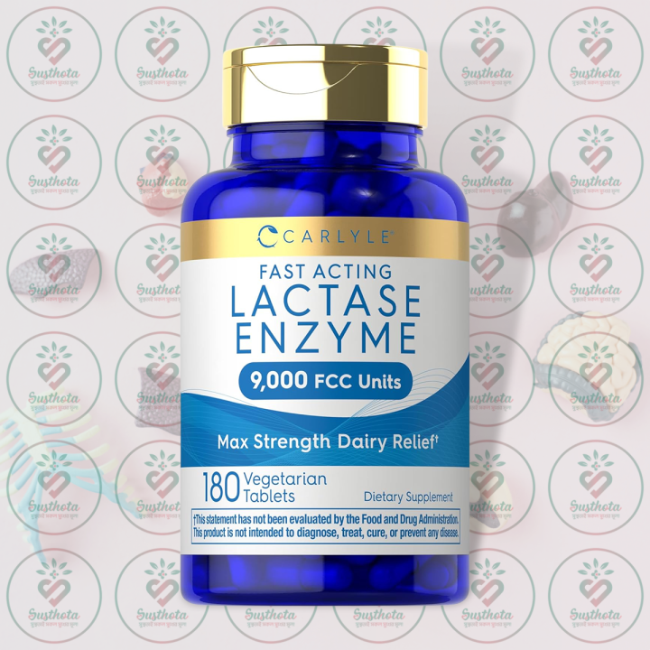 Carlyle Fast Acting Lactase Enzyme – 9,000 FCC Units – 180 Vegetarian ...