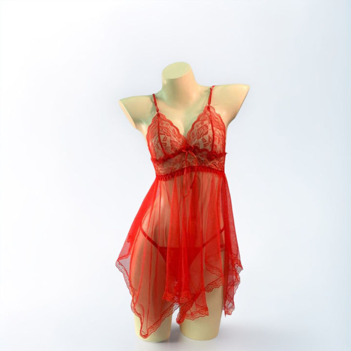 Beautiful Female Nighty for Honeymoon Lace Night Dress for Women, Lounge Wear (Size 30-40)