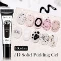 LYCUTE 10ml 5D Solid Pudding Nail Gel Translucent Korean Style Liner Emboss Painting Texture Gel Nail Art Decoration. 