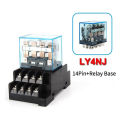 AC 220V 14 pin  Electromagnetic Relay with 14 Pins Socket Base PTF14A. 