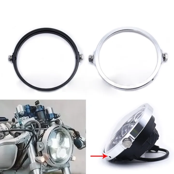 Universal%205.75%20Inch%20Aluminum%20Round%20Headlight%20Housing%20Headlamp%20Trim%20Ring%20Mount%20Bracket%20Motorcycles%20-%20Image%207