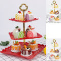 33x24.5cm(13x9``) Three-layer Cake Dessert Cookies Tray Wedding Birthday Party Decoration. 